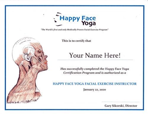 Certification to teach happy face yoga